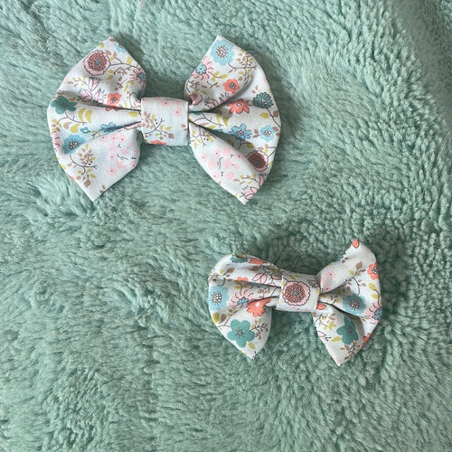 Mint Floral Bow set