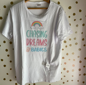 Adult Medium Chasing Dreams and Babies t-shirt