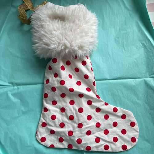 Red Dot Christmas Stocking