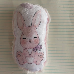 Pink mini bunny pillow