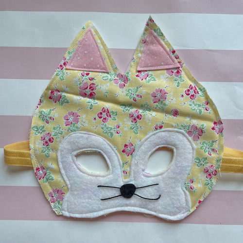 Kids Yellow Floral Fox Mask