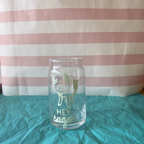 Hey Sugar Mint Pig Glass