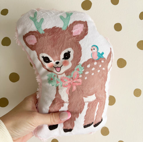 Brown Reindeer Mini Pillow