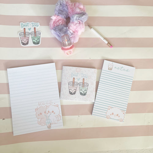 Kitten Boba Stationary Stocking Stuffer Set