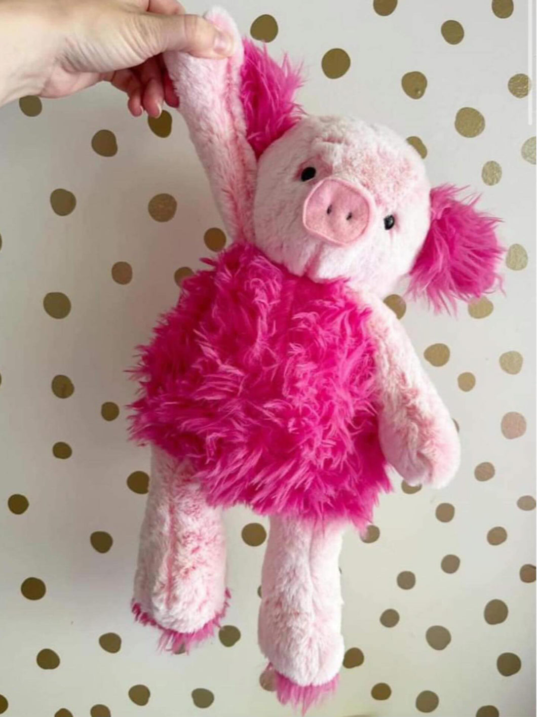 Pink on pink plushie pig