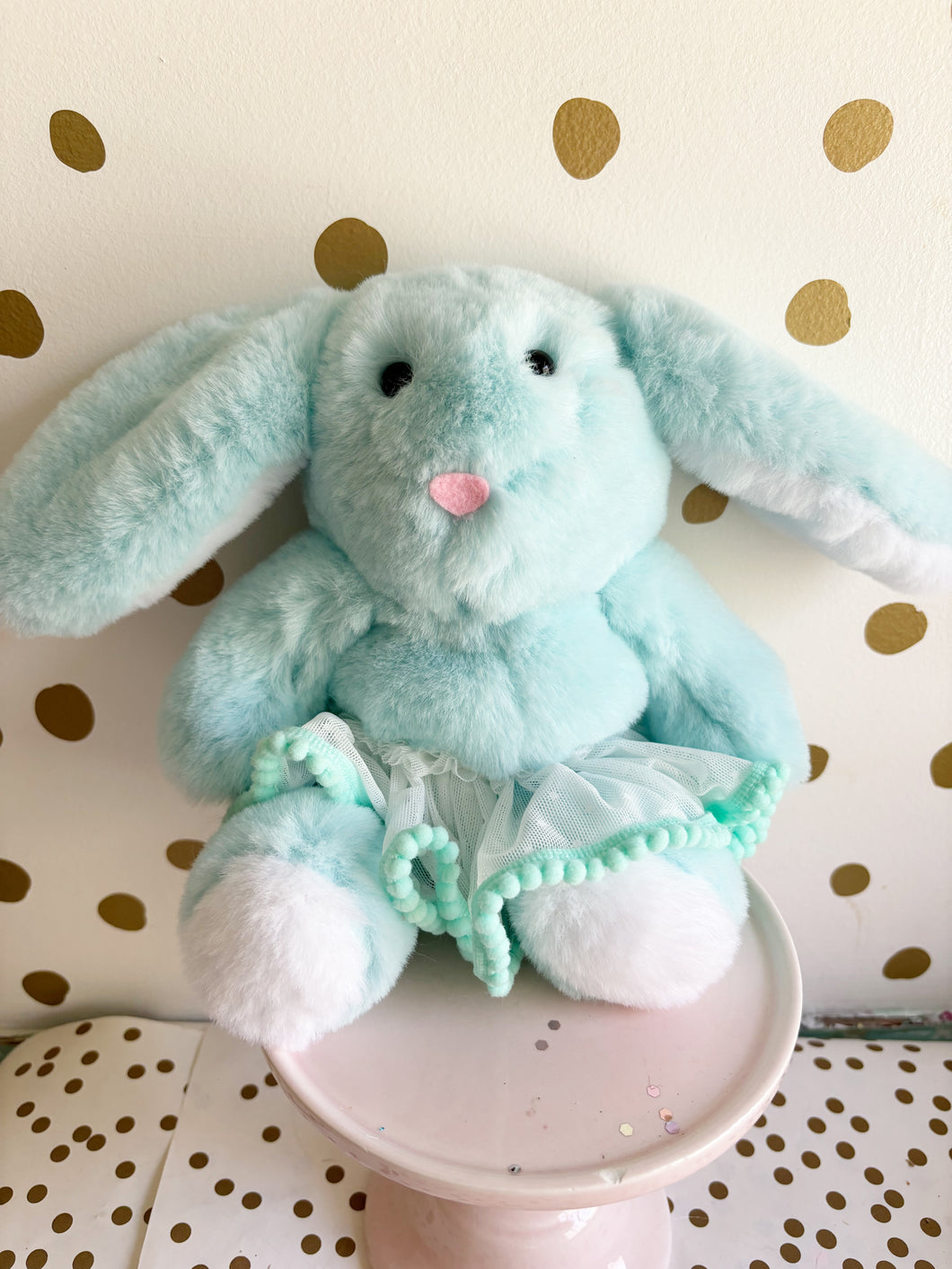 Mint bunny plushie in tutu